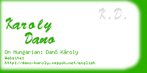 karoly dano business card