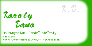 karoly dano business card